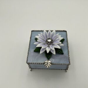 HANDCRAFTED Stained Glass Jewelry Box Keepsake Box